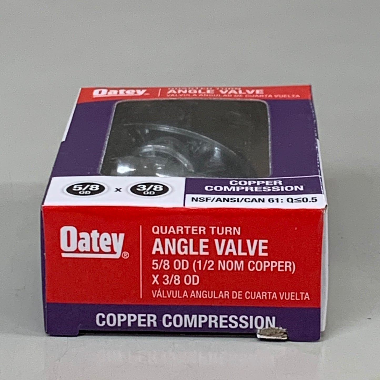 OATEY (2 PACK) Quarter Turn Angle Valve 1/2 NOM Copper 5/8 X 3/8 4701PCLF
