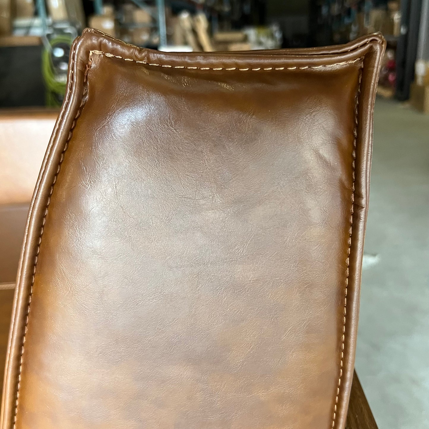 Leather Sectional Sofa 92"L x 55"W x 33"H Brown (New Other)