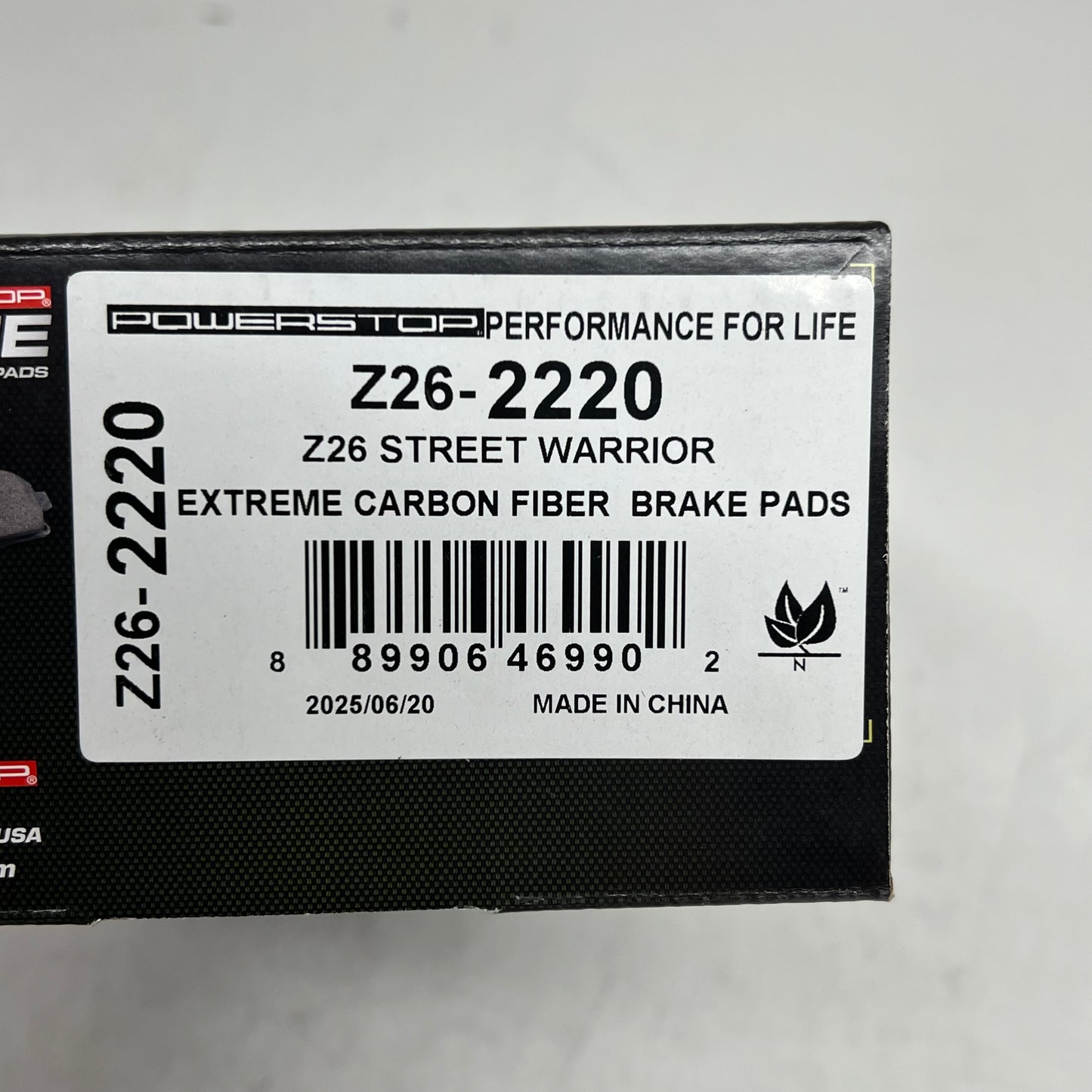 POWER STOP Street Performance Carbon Fiber Ceramic Brake Pads Kit Z26-2220