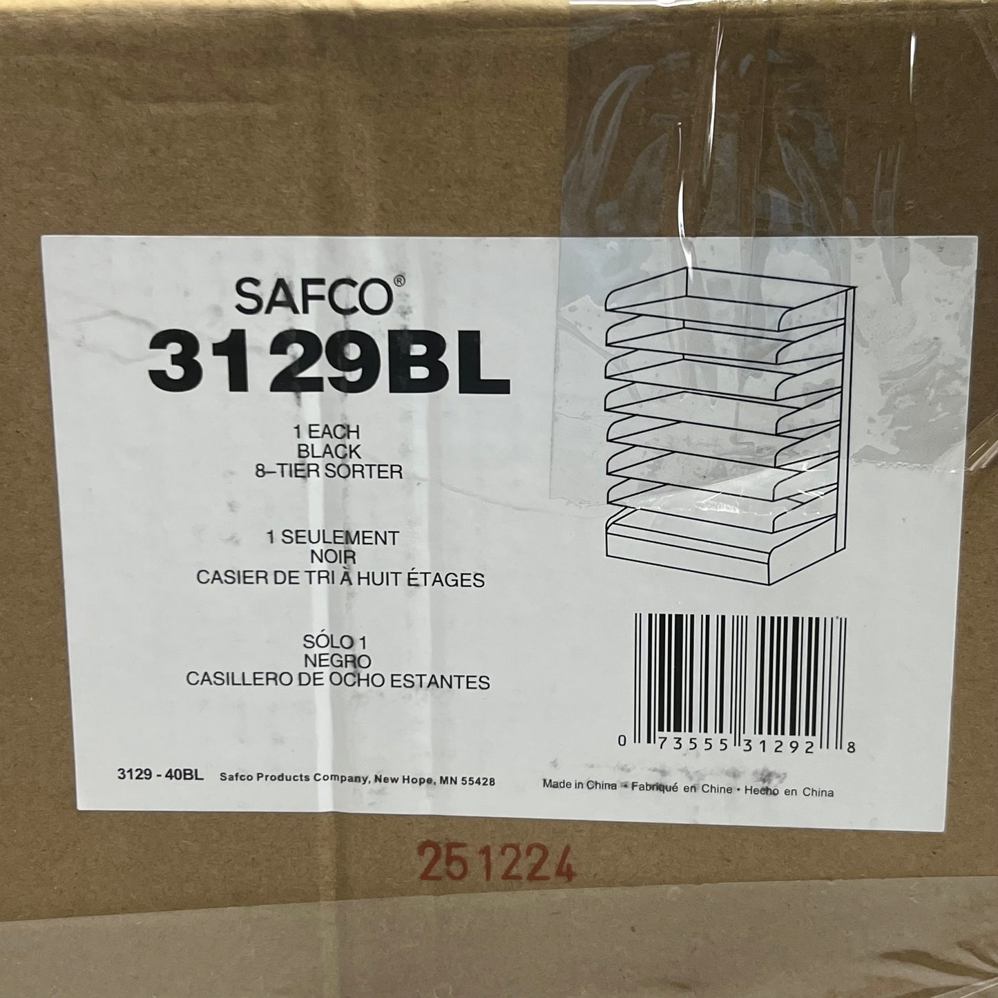 SAFCO Steel Desk Tray Sorter 8 Shelf 3129BL
