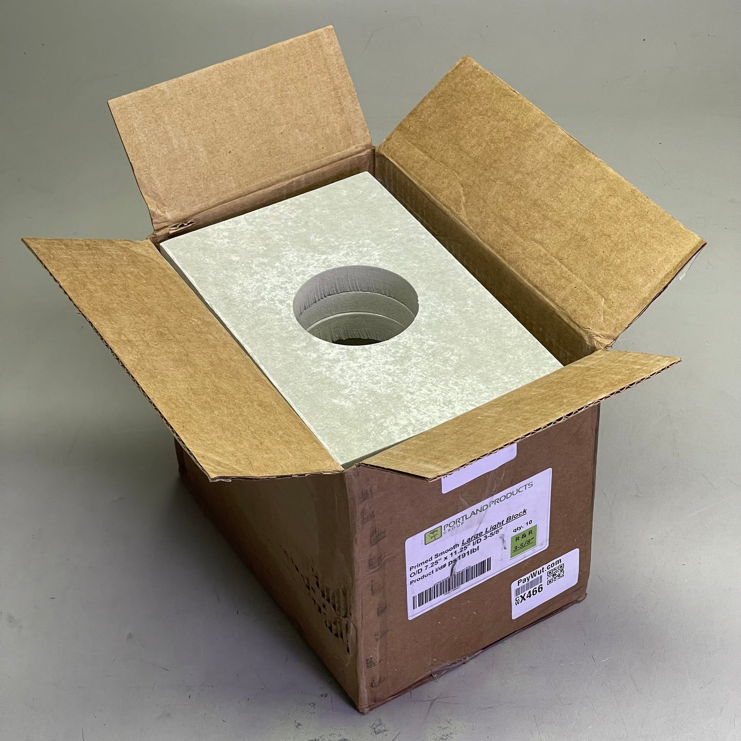 PORTLANDPRODUCTS (10 PACK) Primed Smooth Large Light Block O/D 7.25" x 11.25" x I/D 3-5/8" Grey PS191LBL