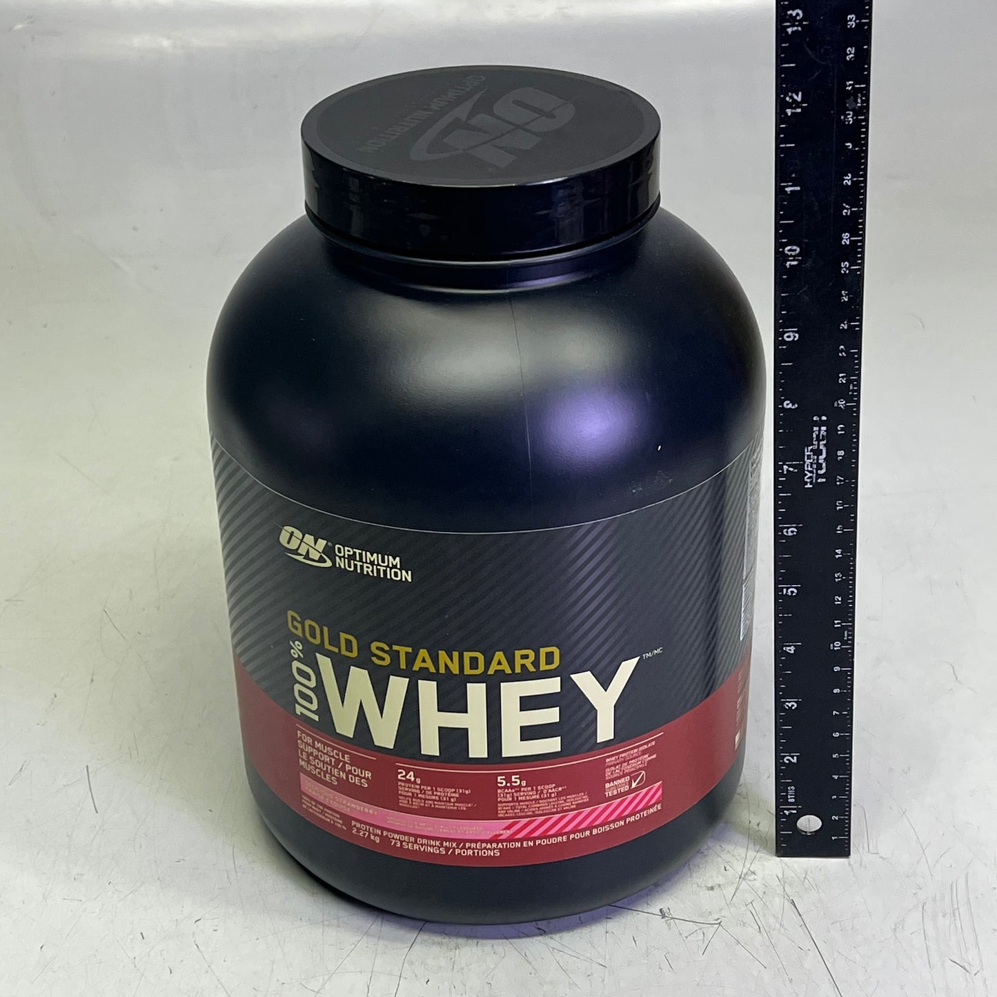 OPTIMUM NUTRITION 100% Whey Protein Powder Delicious Strawberry 4.98 lbs BB 01/27