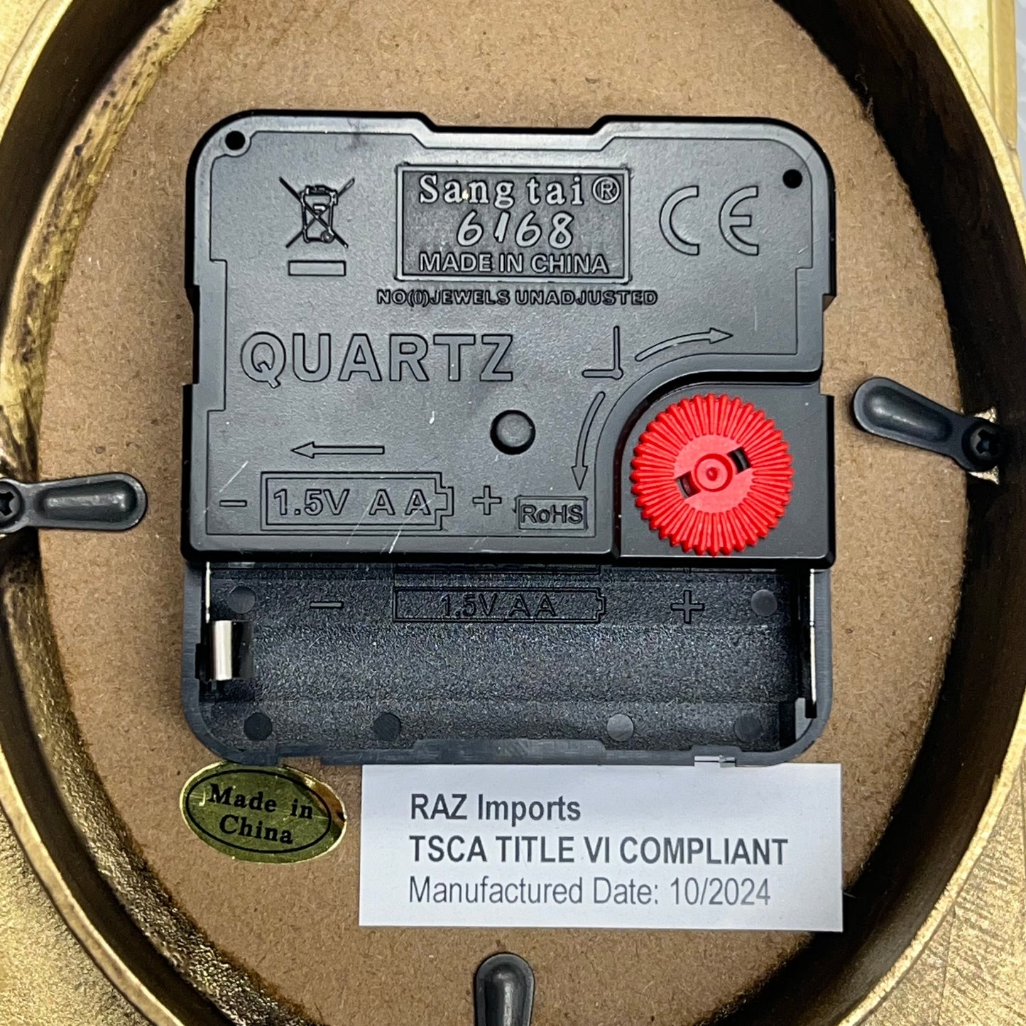 RAZ IMPORTS Antique Style Clock Home Decor 4.25"W x 6"H Gold 4527979