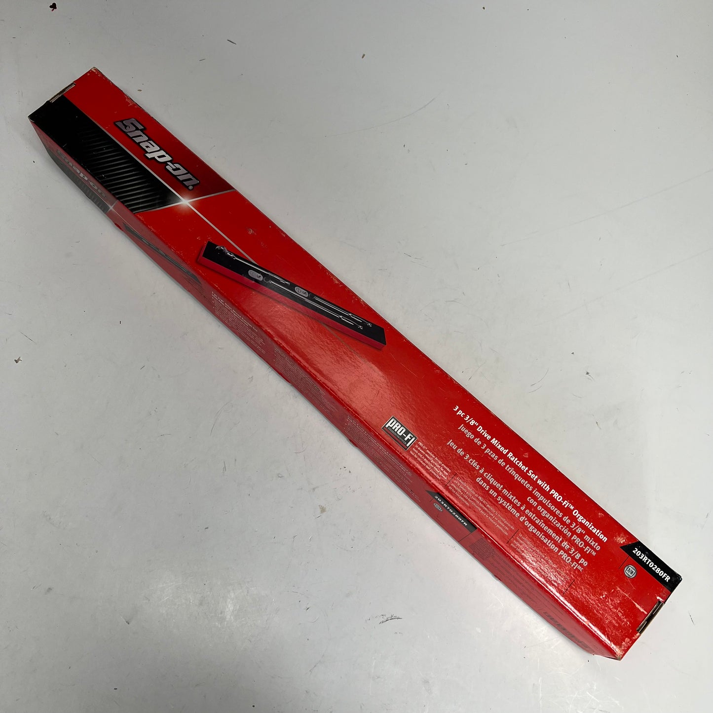 SNAP ON Mixed Ratchet Set Pro Fit Organization  3 Piece - 3/8"Drive  203RT0280FR
