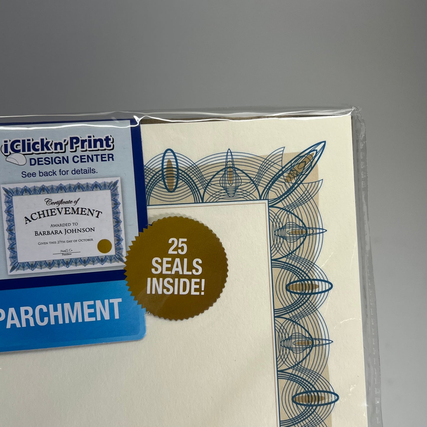 GEOGRAPHICS (4 PACK, 25 SHEETS EACH) Gold Seal Parchment Certificates 8.5"x11"