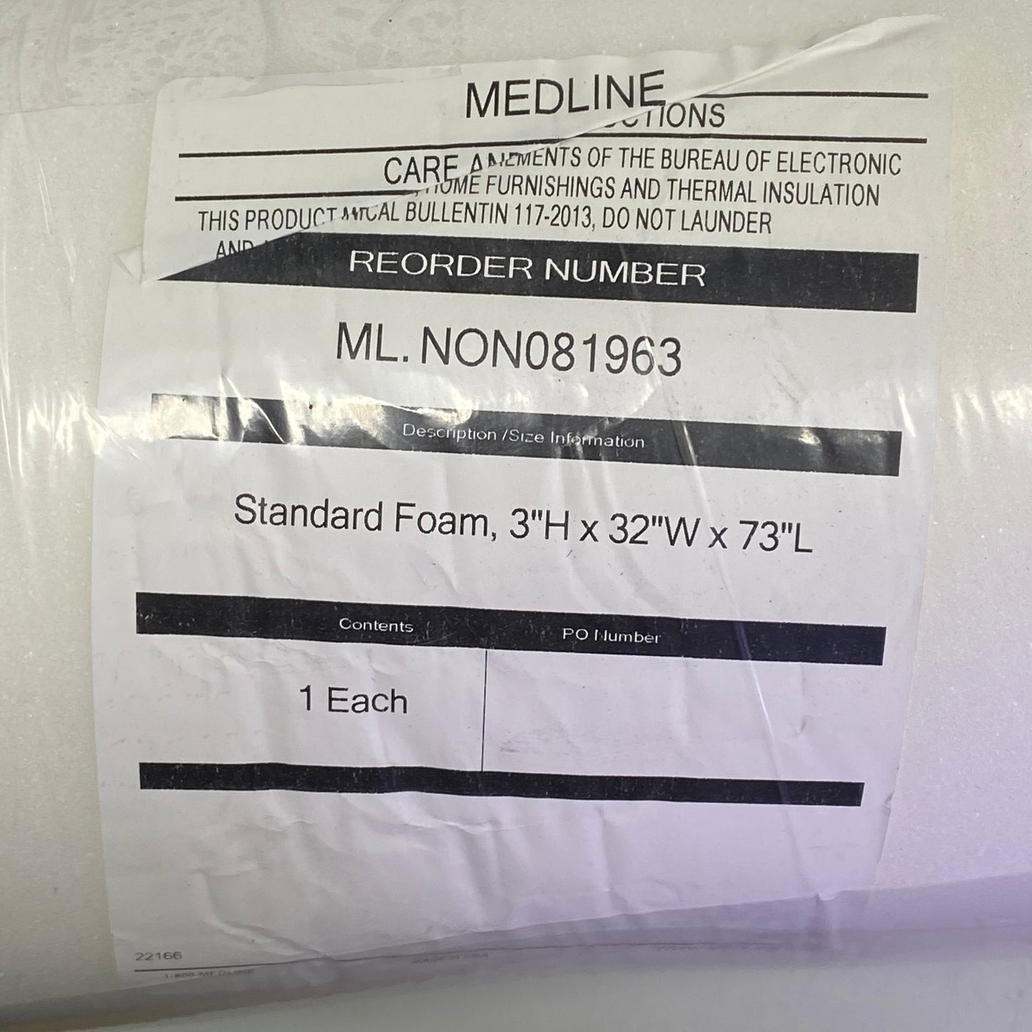 SPAN Premium Foam 3"H x 32"W x 73"L Beige ML.NON081963