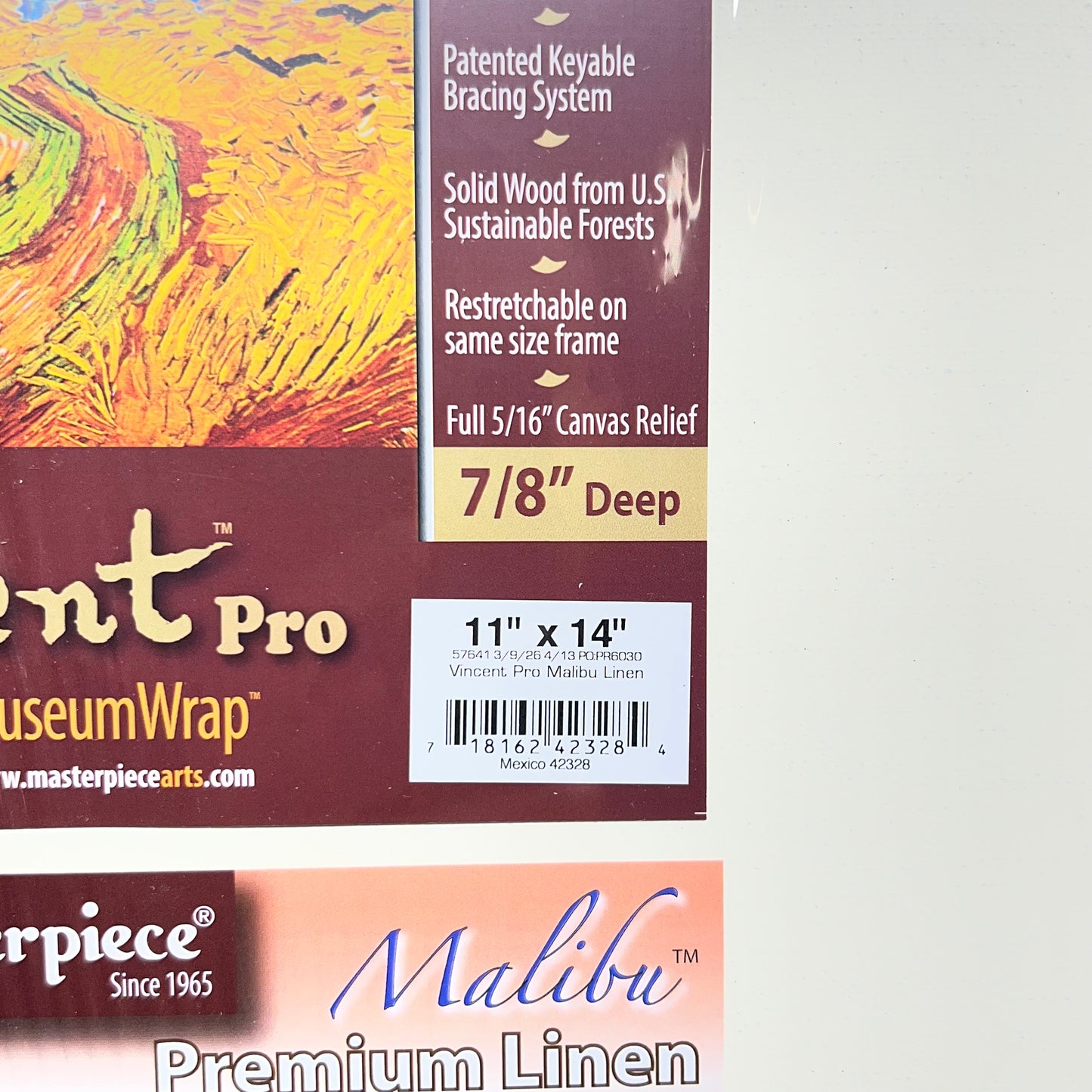 VINCENT PRO Malibu Premium Linen Canvas Sz 11" x 14", Beige 42328