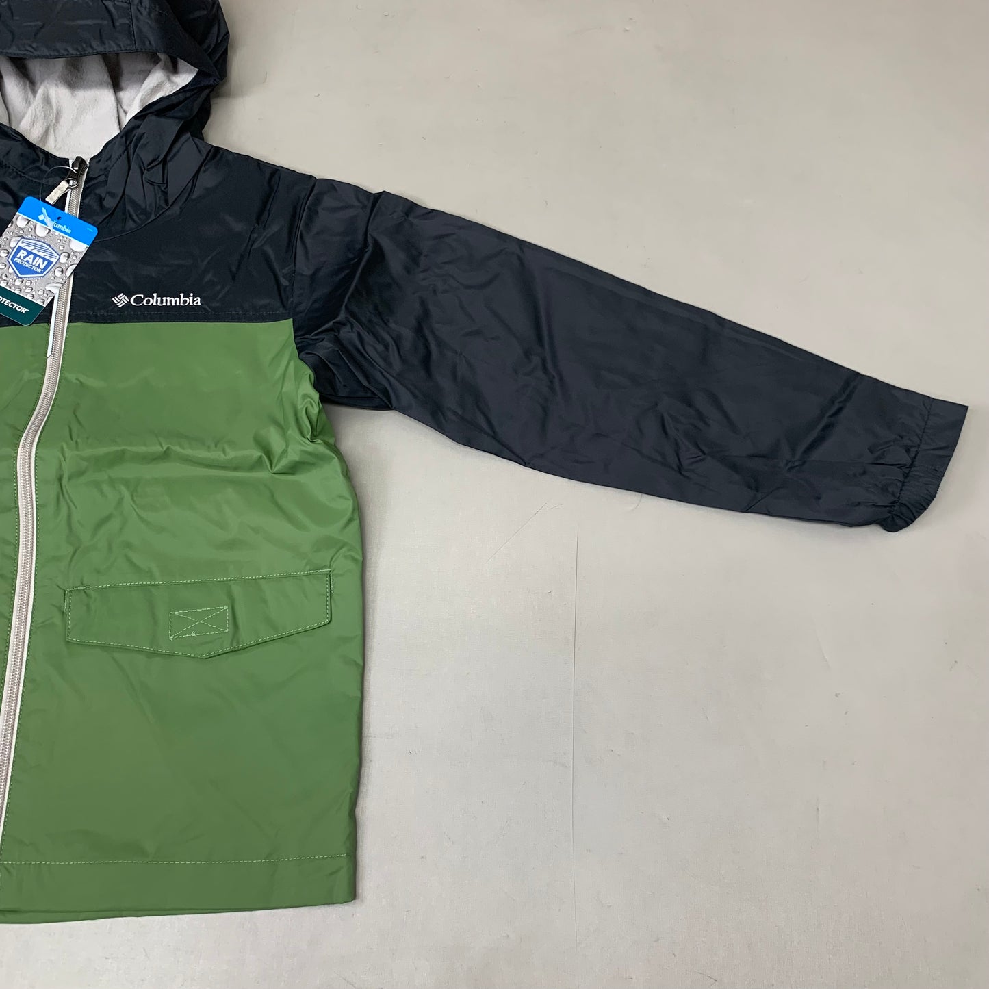 COLUMBIA Rain-Zilla Fleece Lined Jacket Unisex Youth Sz S Black Canteen RB3418-008