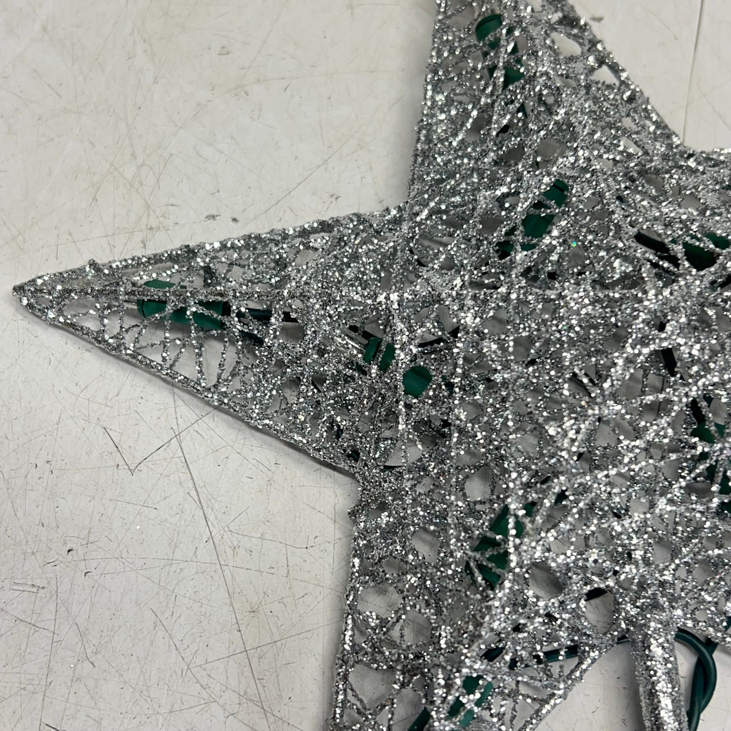 KURT S ADLER Wire Star Tree Topper Christmas Decor 9" 10 Light Silver UL0131S