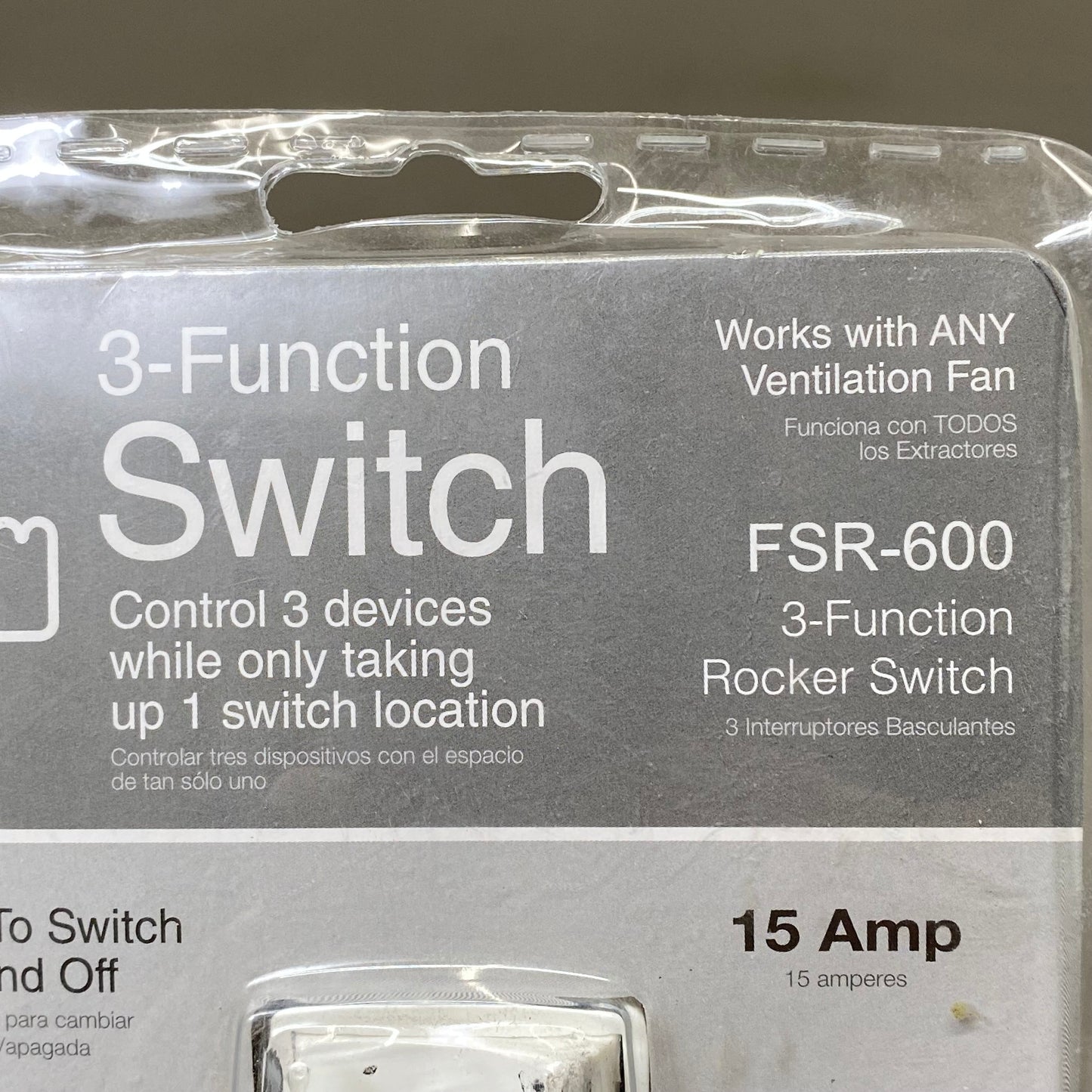 ALL EXHAUST VENTILATION FANS 3-Function Rocker Switch White FSR-600-W7