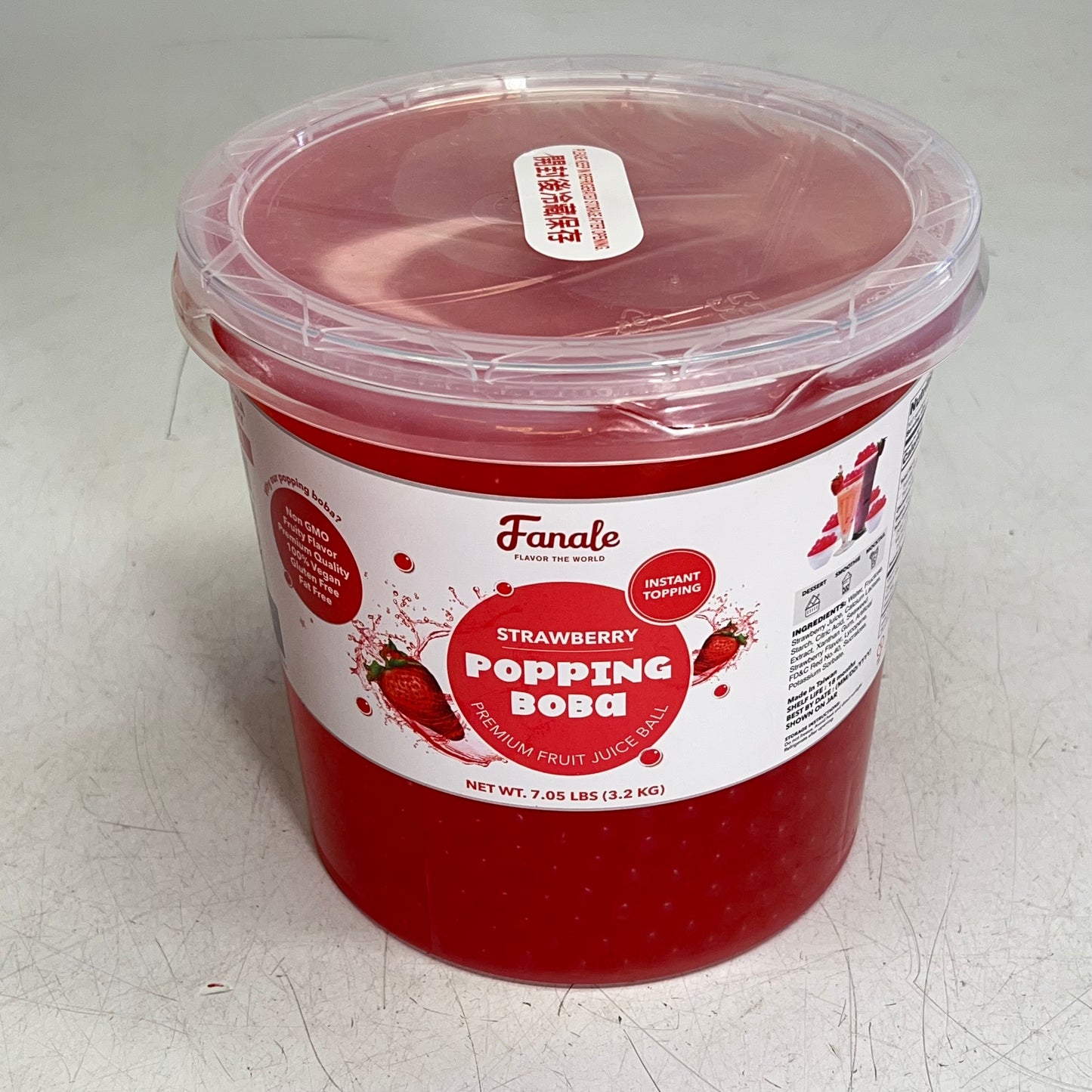 ZA@ FANALE (7 POUNDS) Popping Boba Pearls Strawberry Flavor Red BB 01/27