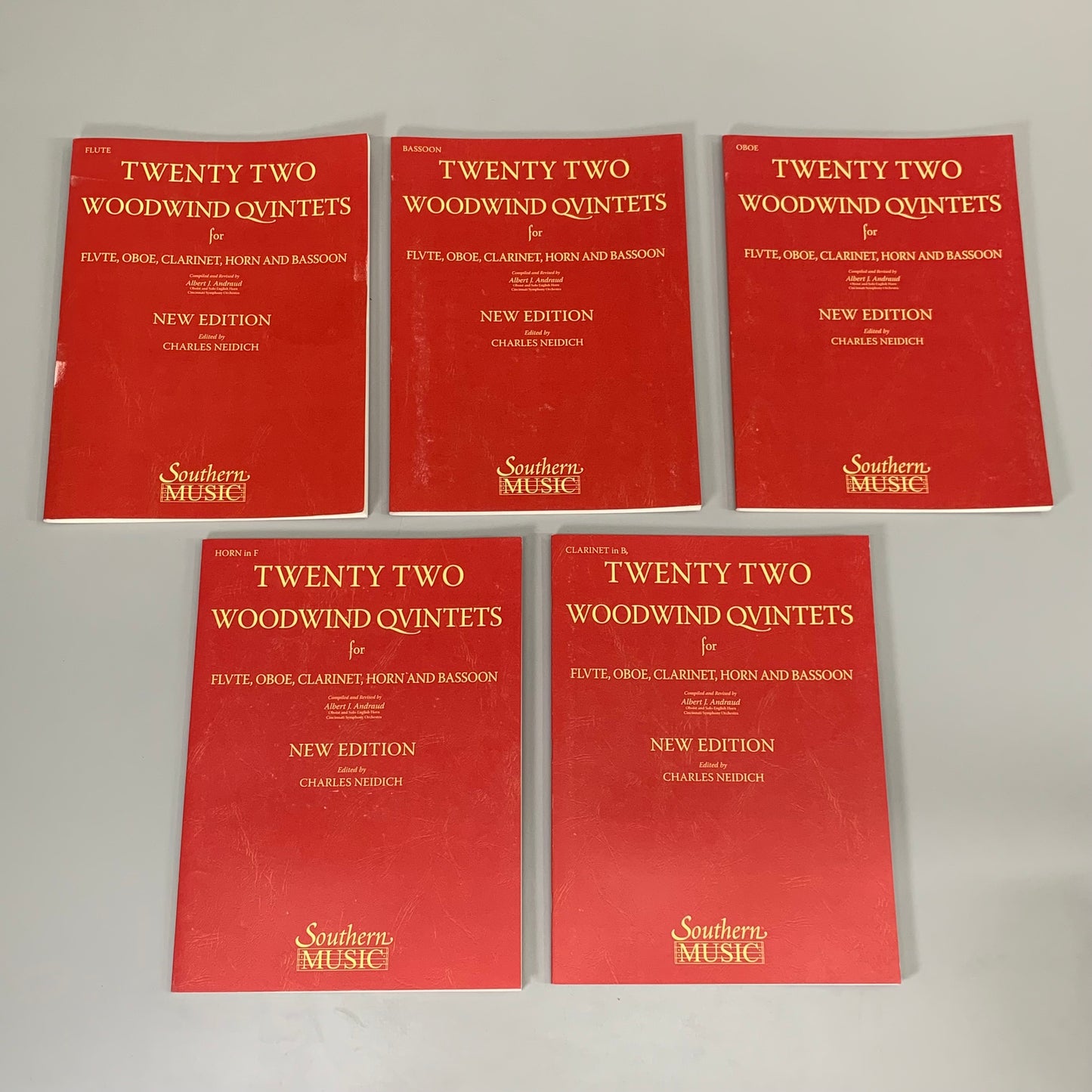 SOUTHERN MUSIC (5 PACK!) Twenty Two Woodwind Quintets New Edition Red AS-IS