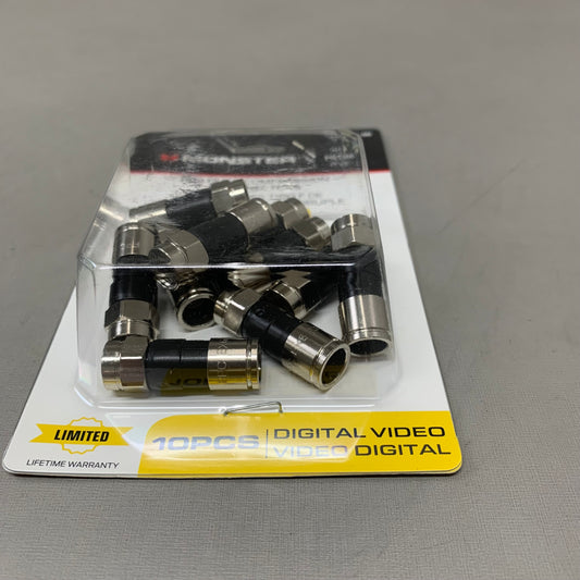 MONSTER Connector RG6 10(Pack) for PC Audio Transmission 1.3"x3.5"x5.8" Black 140024-00