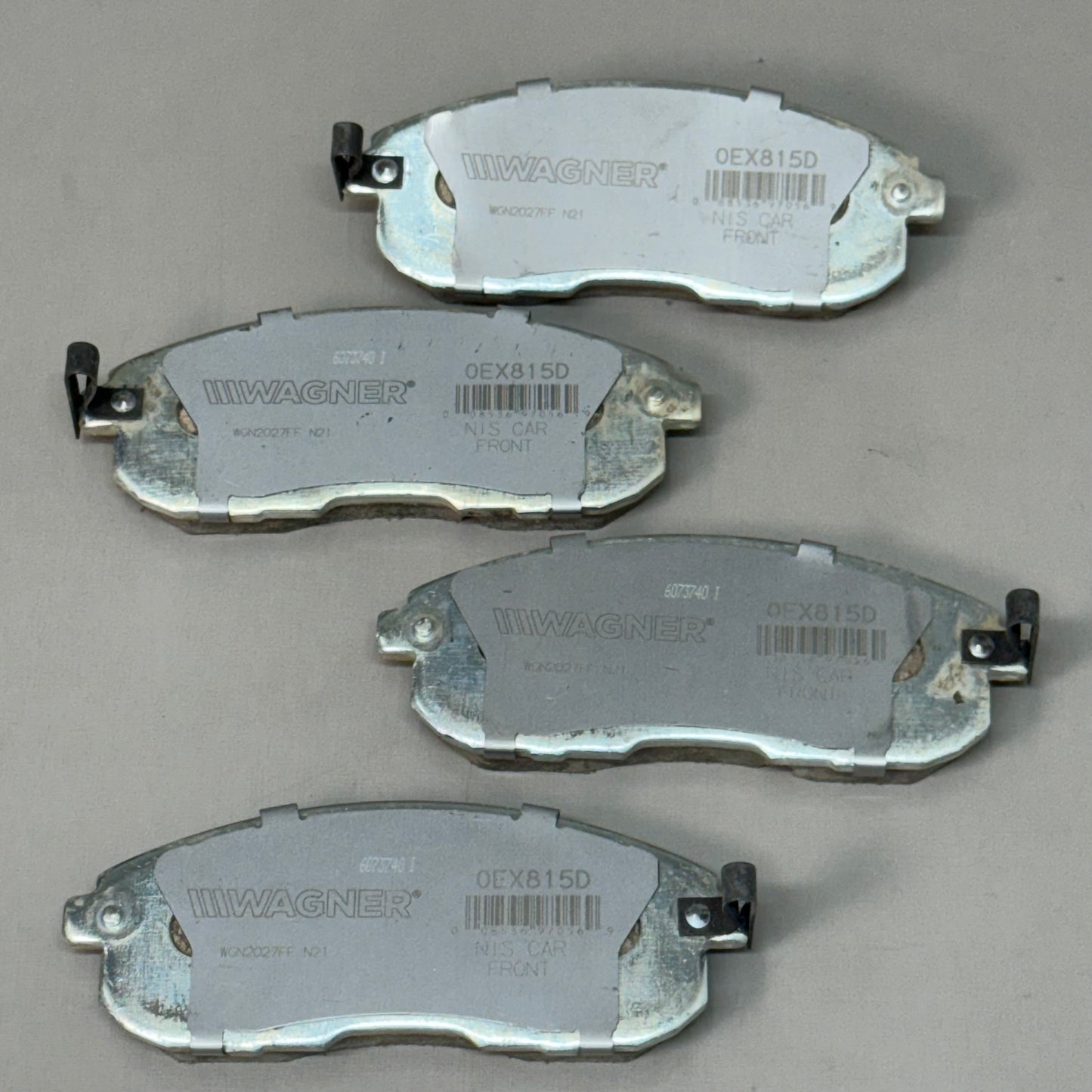 WAGNER OEx Premium Ceramic Disc Brake Pad Set 6" x 2" Grey OEX815D