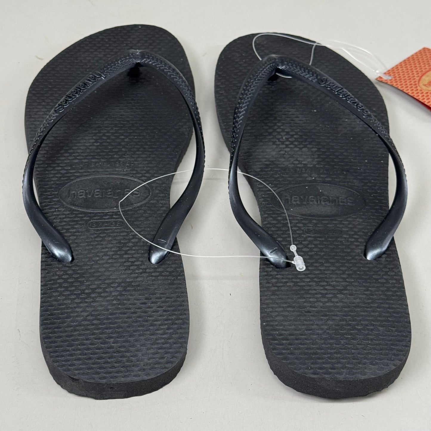 ZA@ HAVAIANAS High Quality Rubber Slim Flip Flops Non-Slip Women's 7/8 Black 400030 E