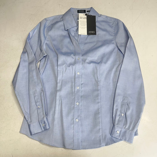 JONES New York Point Collar Long Sleeve Button Front Shirt Women's Sz S Blue