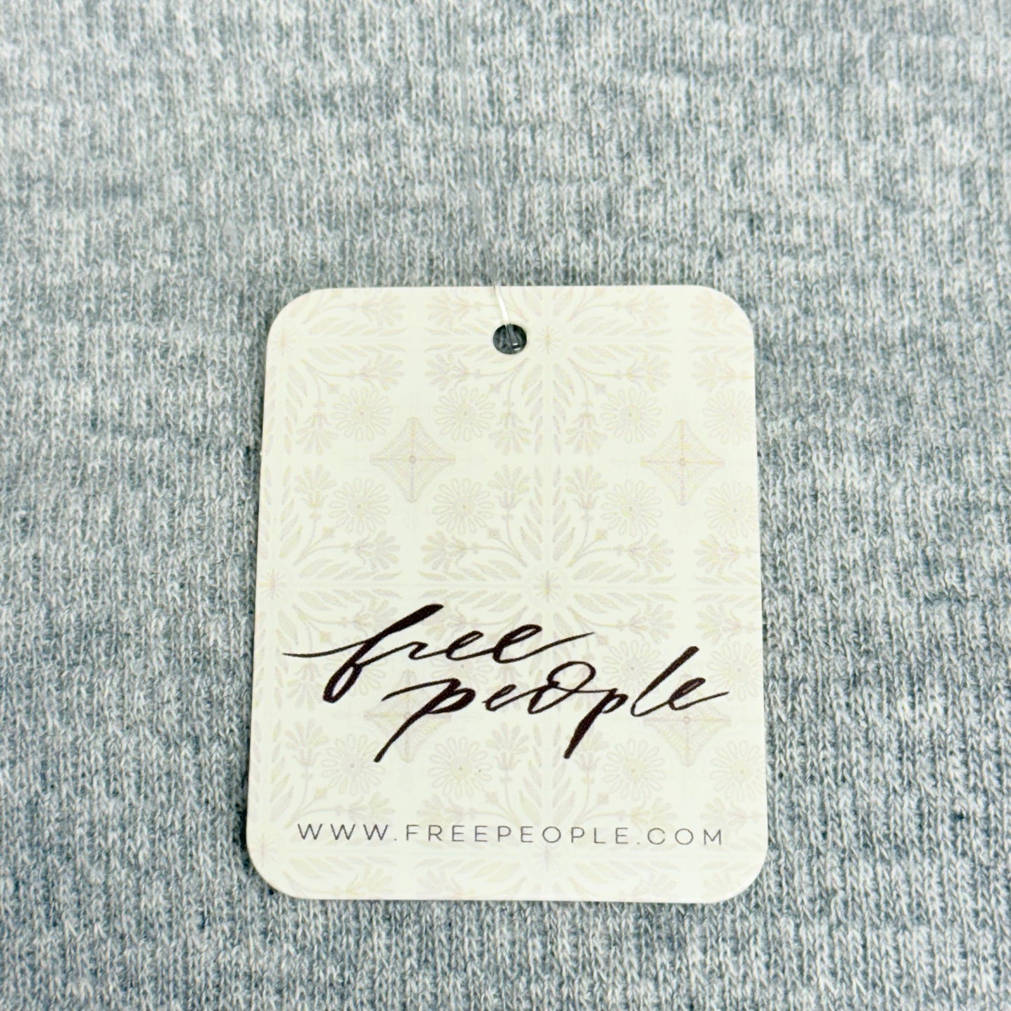 FREE PEOPLE Jess Long Sleeve Sz XS Textured Cotton Blend - Heather Grey 100275080