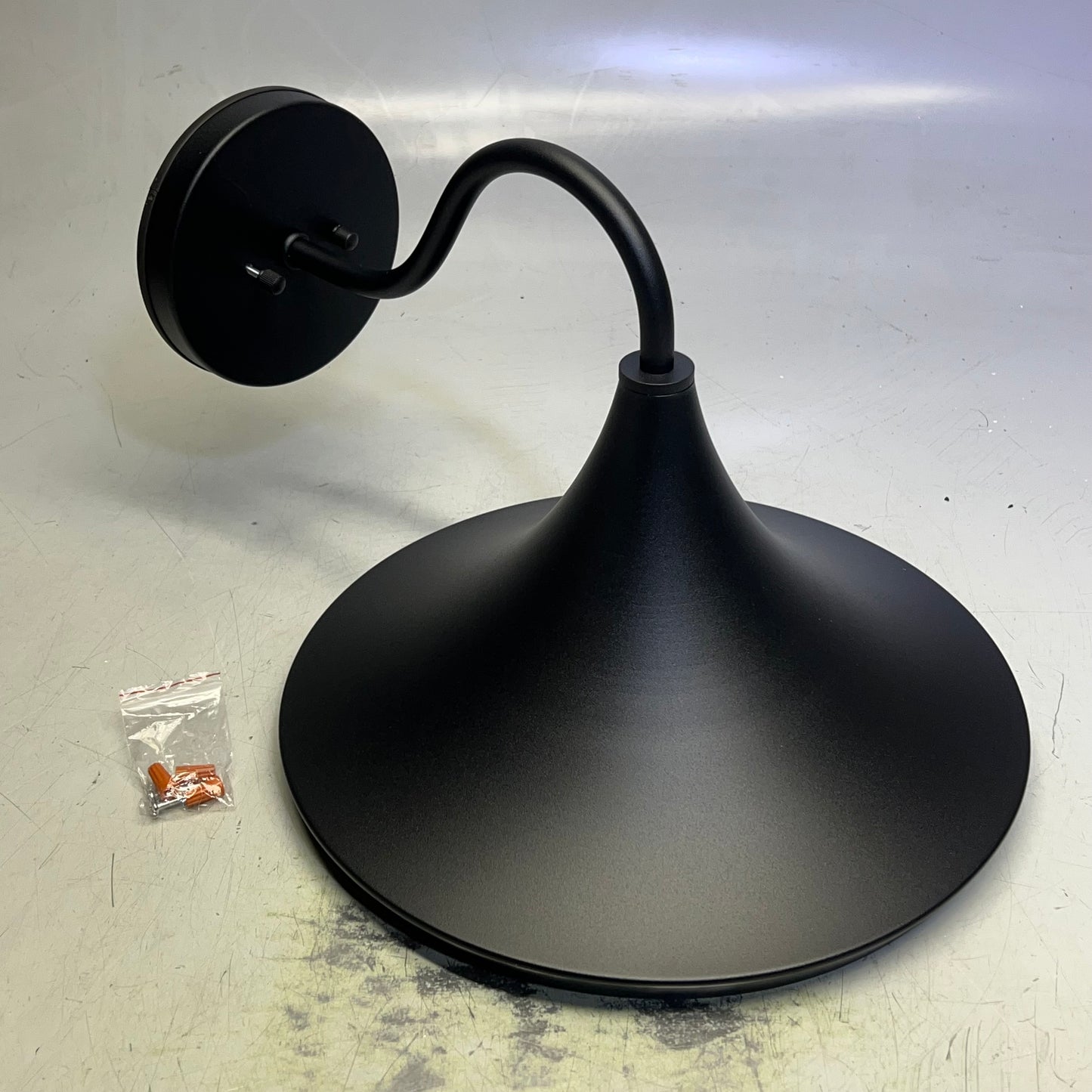 AQ LIGHTING Gooseneck Wall Sconce Outdoor Vanity Light 120V Black IWL-HL337A