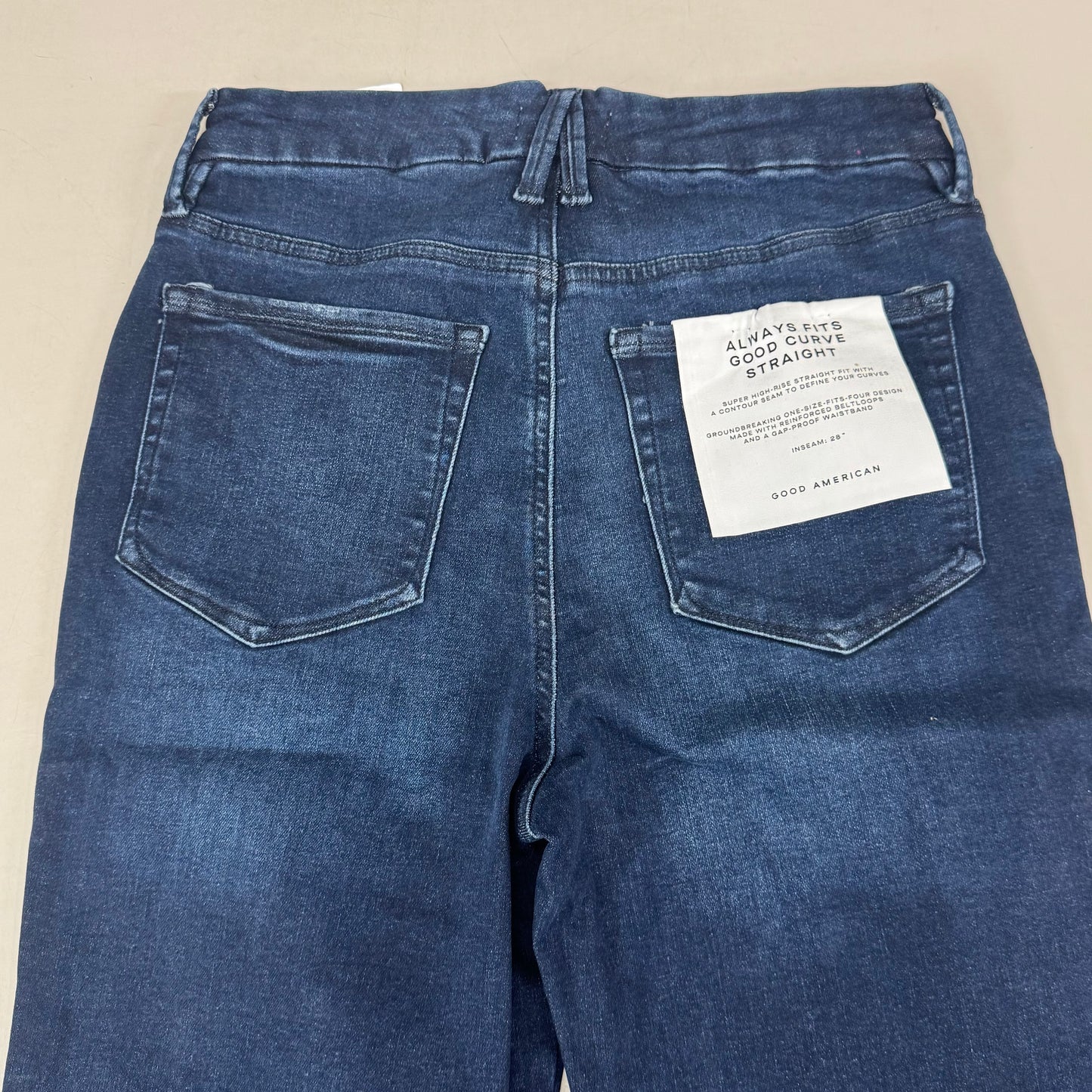 GOOD AMERICAN Always Fits Good Curve Straight Jeans Women's Sz 6/12 Indigo707 GCST739TT