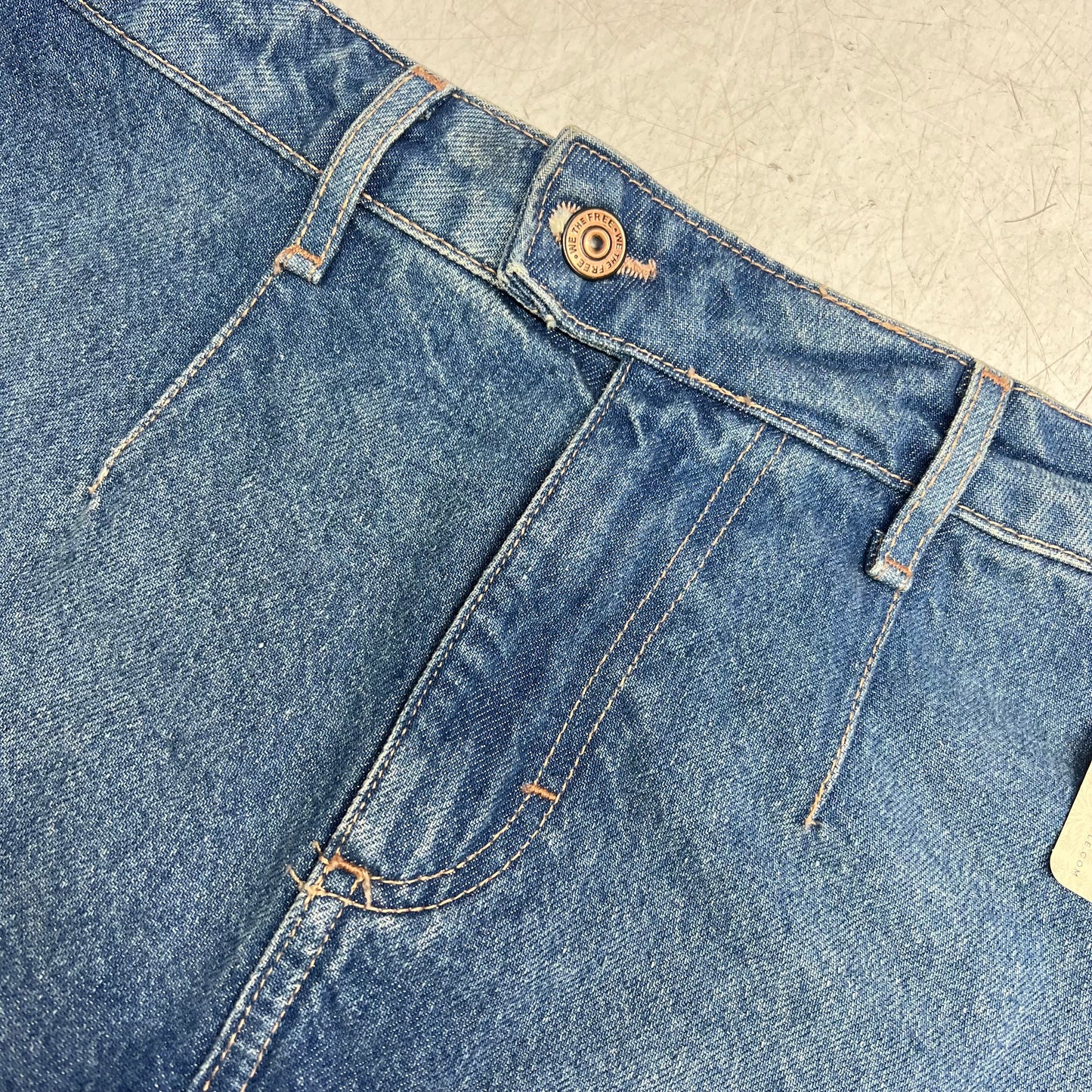 FREE PEOPLE  Gallivanting Peekaboo Skort Women's Sz 28 Blue Rebel OB1904070