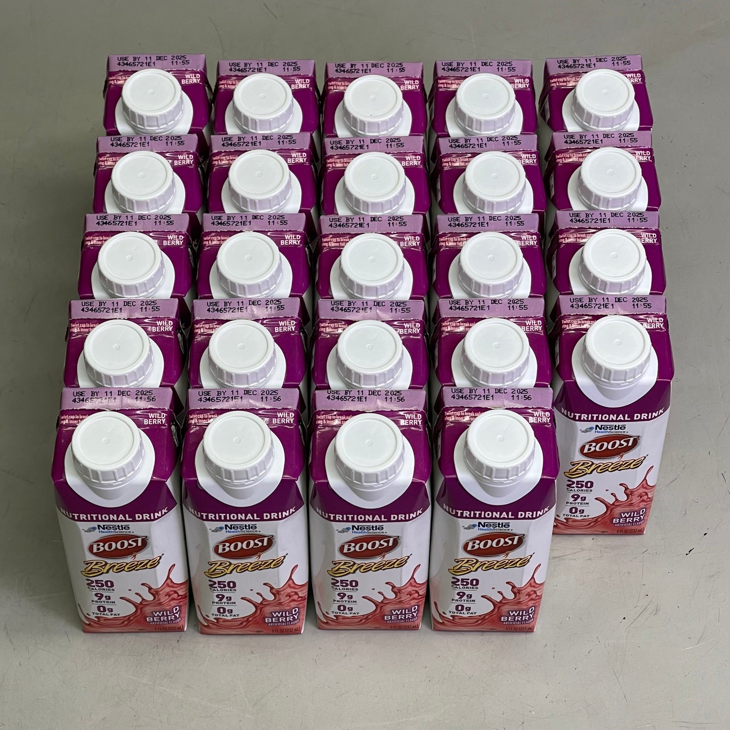 ZA@ NESTLE (24 Pack) Boost Breeze Wild Berry Flavor 8 fl oz BB 12/25 C