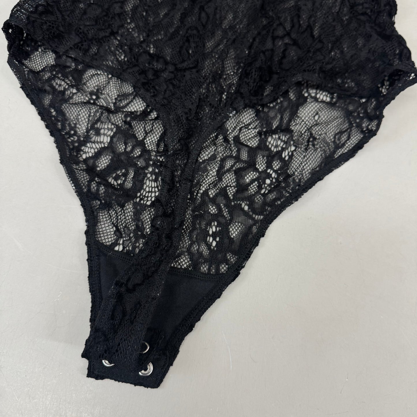 GOOD AMERICAN Mesh Bodysuit Medium Black001 GB0633