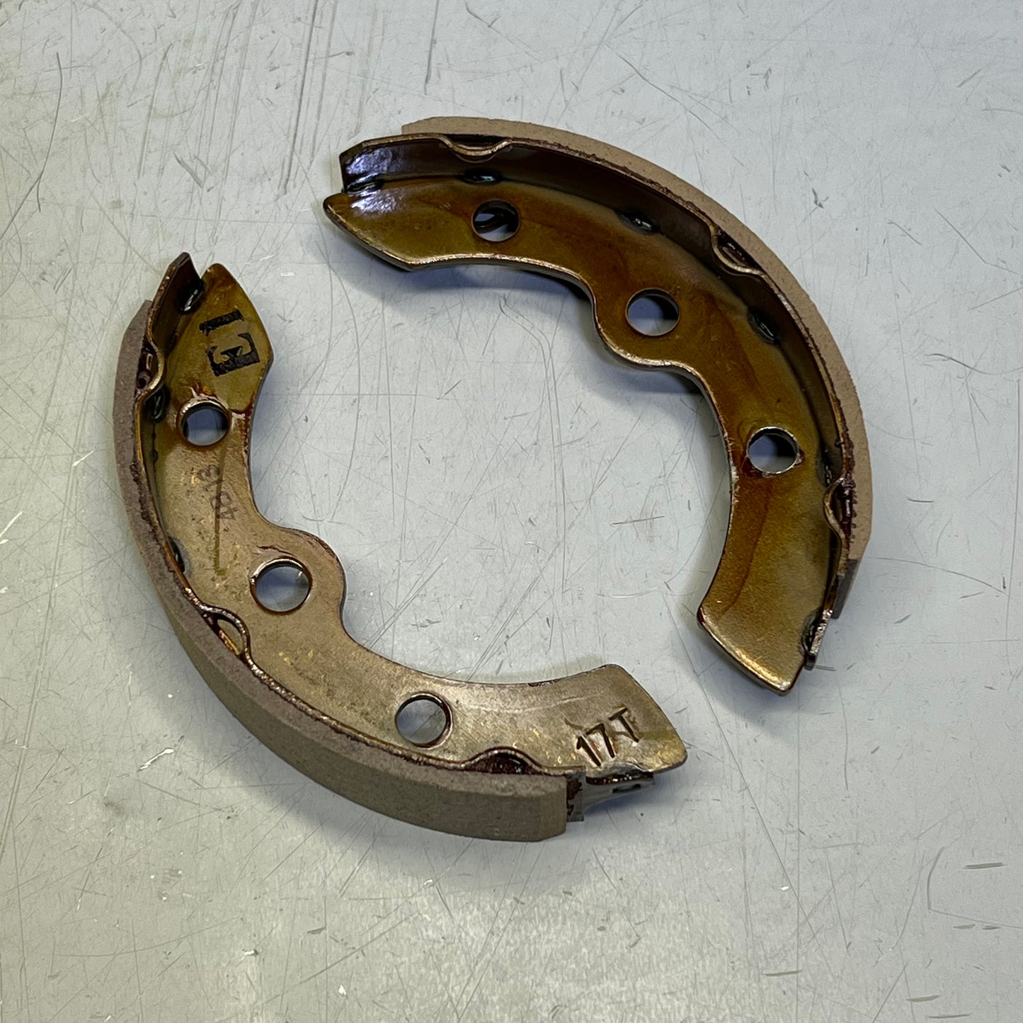 EZGO (2 PACK) Rear Brake Pad Trailing Shoe 2009-25 Cable Models OEM Tan 612412