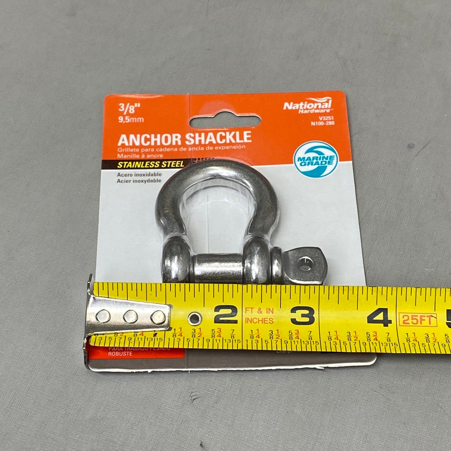 NATIONAL HARDWARE (5 Pack) Stainless Steel Anchor Shackle 3/8" N100-280