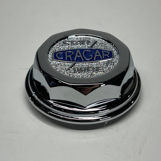 CRAGAR Universal Fit Aluminum Wheel Cap  For 16"-3.5" Dia Chrome/Blue A-6026115
