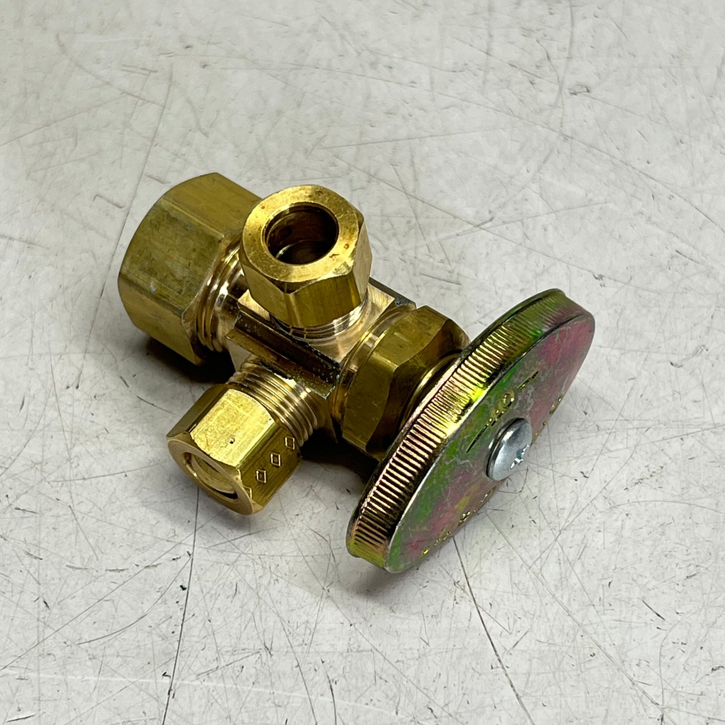BRASS CRAFT Multi Turn Dual Outlet Valve 1/2" Nom Comp 3/8"OD Comp CR1901LRX| R1