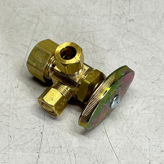 BRASS CRAFT Multi Turn Dual Outlet Valve 1/2" Nom Comp 3/8"OD Comp CR1901LRX| R1