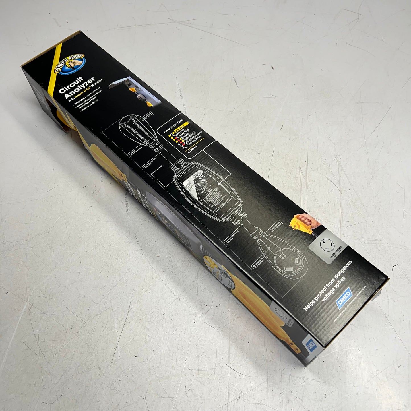 CAMCO Power Grip Camper/rv Circuit Analyzer Dogbone 30-Amp Yellow/Black 55318