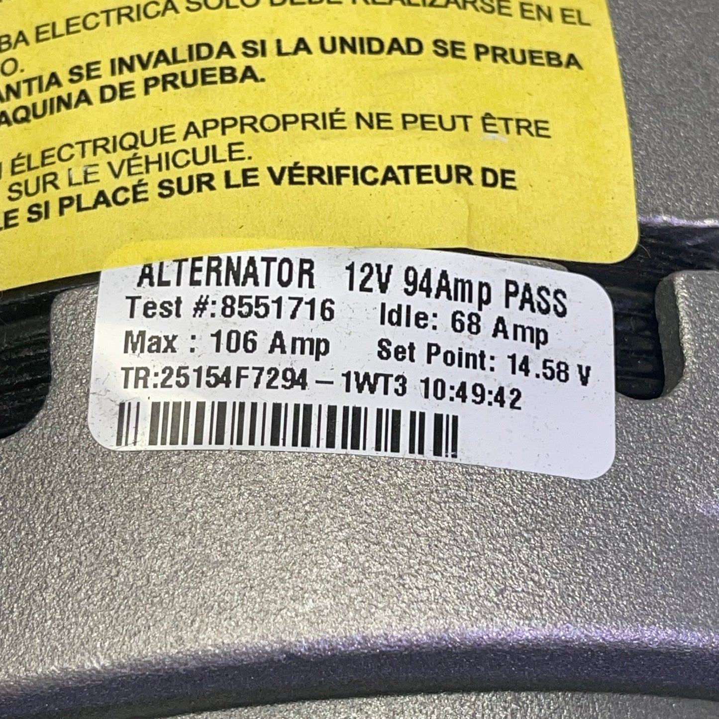 NAPA Replacement Alternator 213-4356SW
