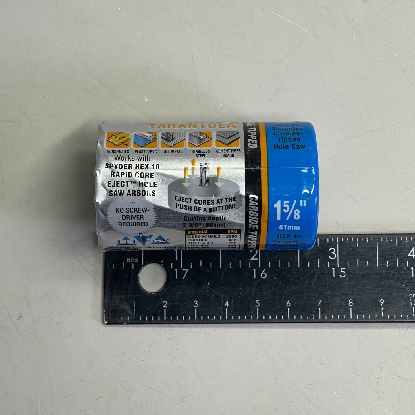 TARANTULA Spyder Carbide Tip Hole Saw 1-5/8" Black 600902