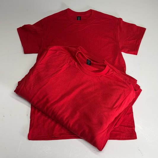 ZA@ GILDEN (12 PACK) Unisex Heavy Cotton T-shirts Short Sleeve Unisex Sz S Red
