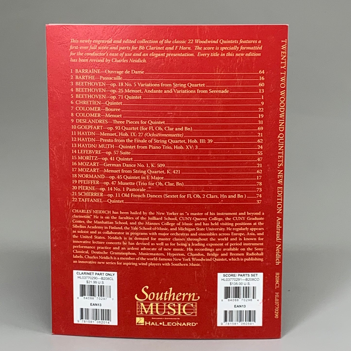 SOUTHERN MUSIC (5 PACK!) Twenty Two Woodwind Quintets New Edition Red AS-IS