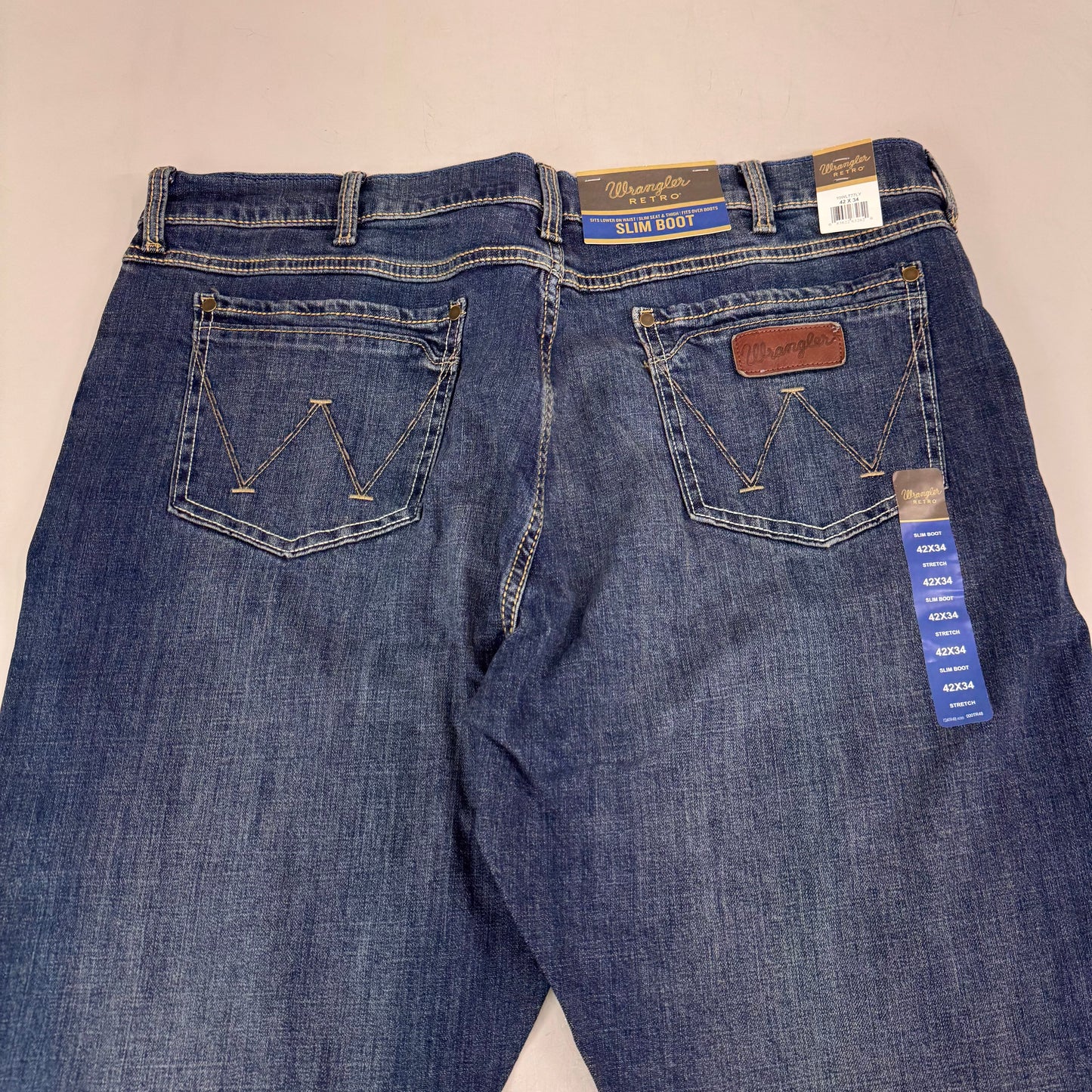 WRANGLER Retro Slim Boot Jeans Mens Pants 42 x 34 Layton 10WLT77LY
