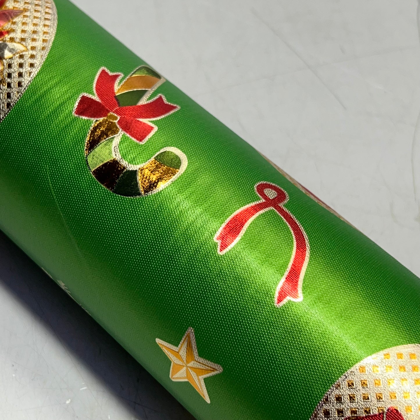 Christmas Ornaments Poinsettia & Bells Vinyl Tablecloth 54"x60' Shine Green