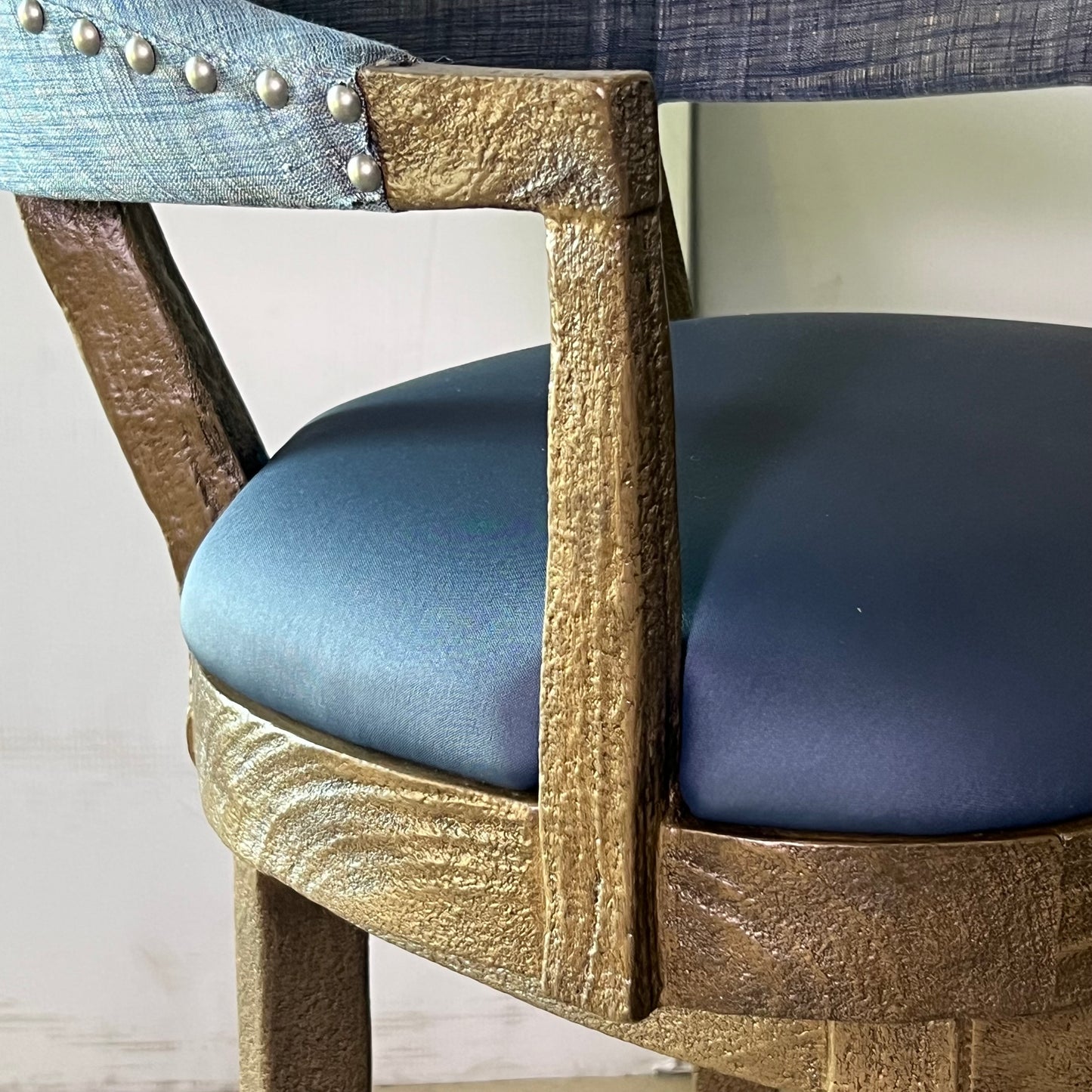 PALECEK Menlo Distressed Swivel Barstool 22"W x 22"L x 41"H Blue 723838