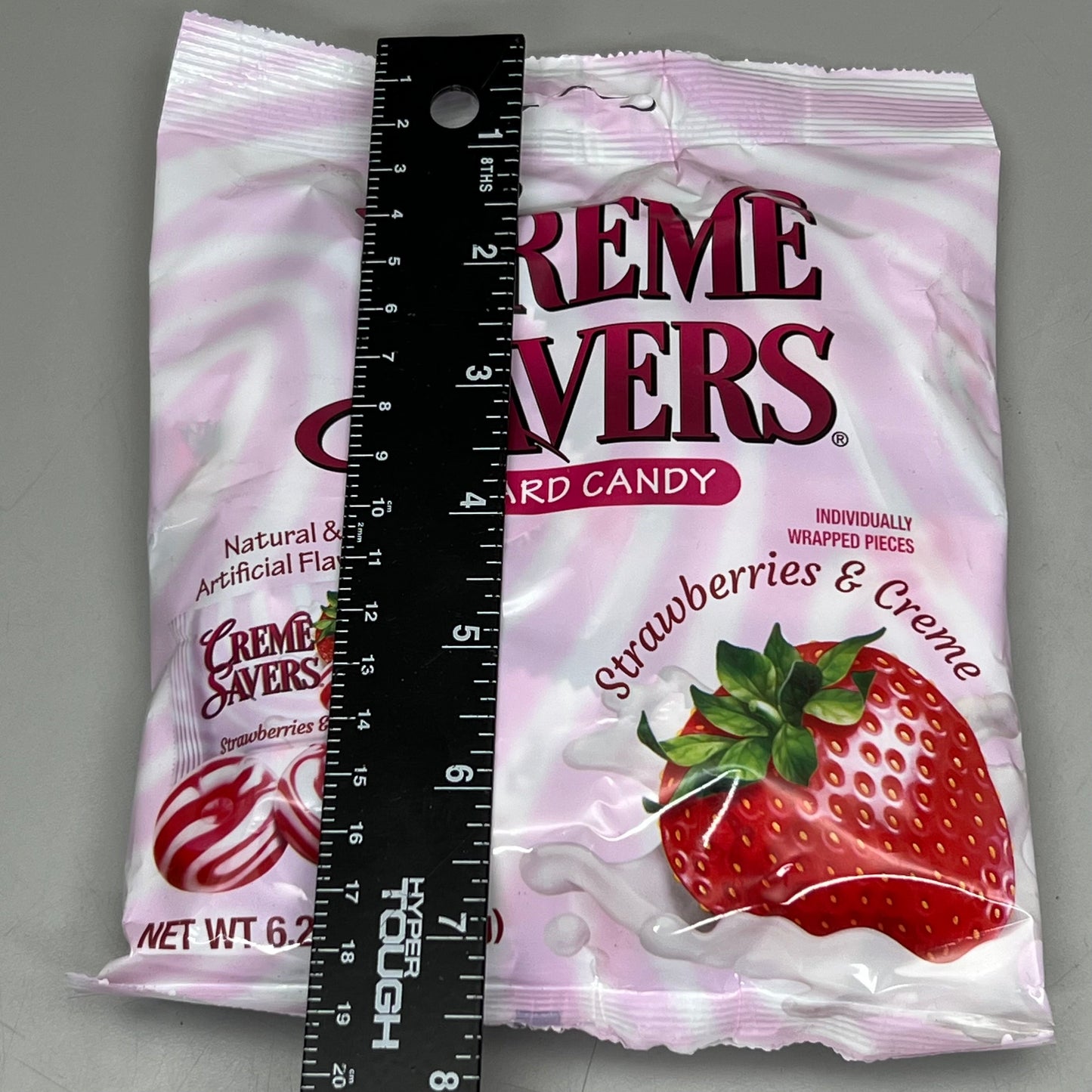 ZA@ ICONIC CANDY (12 PACK) Hard Candy Savers Strawberries & Creme 6.25 oz BB 03/28 (New Other, Distressed Box)