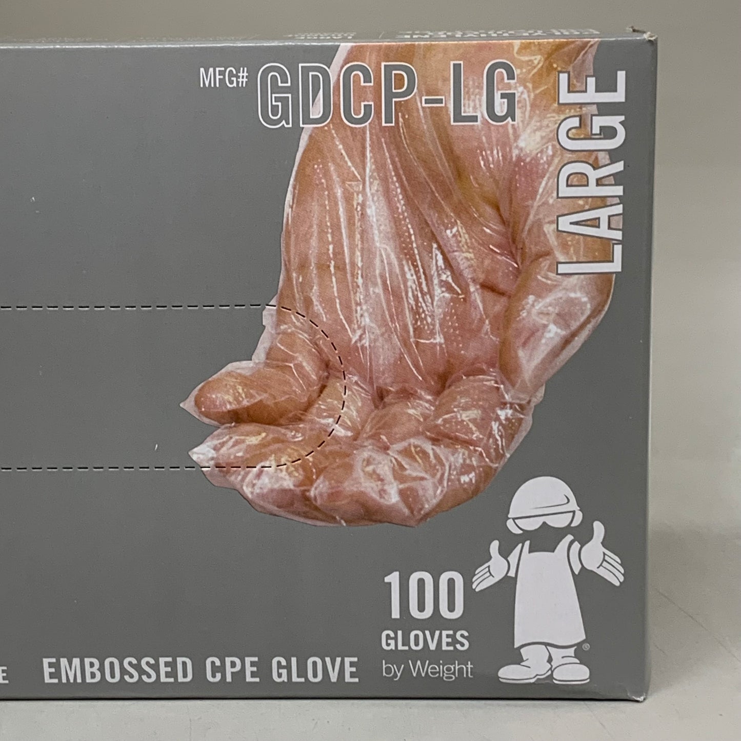 SAFETY ZONES Cast PE Powder Free Gloves Large Clear P2163 (As-is (See Images))