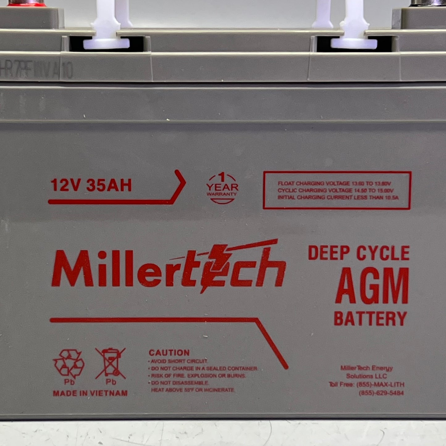 MILLERTECH Valved Regulated Lead-Acid Battery 12V 35Ah