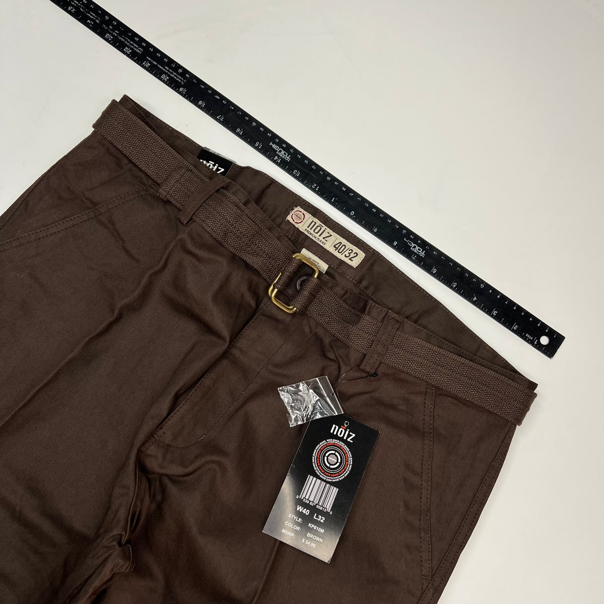 NOIZ Premium Jeans Cargo Pants W/ Belt Men's Sz 40/32 Brown KP610M
