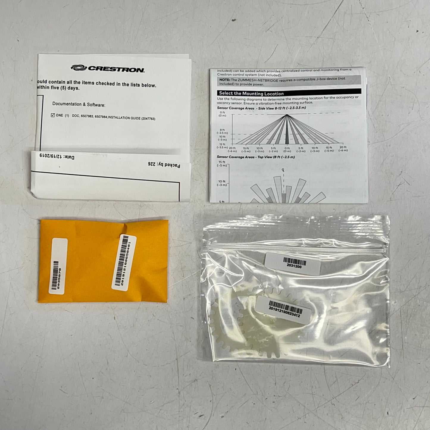 CRESTRON Battery-powered Occupancy Sensor 6507983 ZUMMESH-PIR-OCCUPANCY-BATT