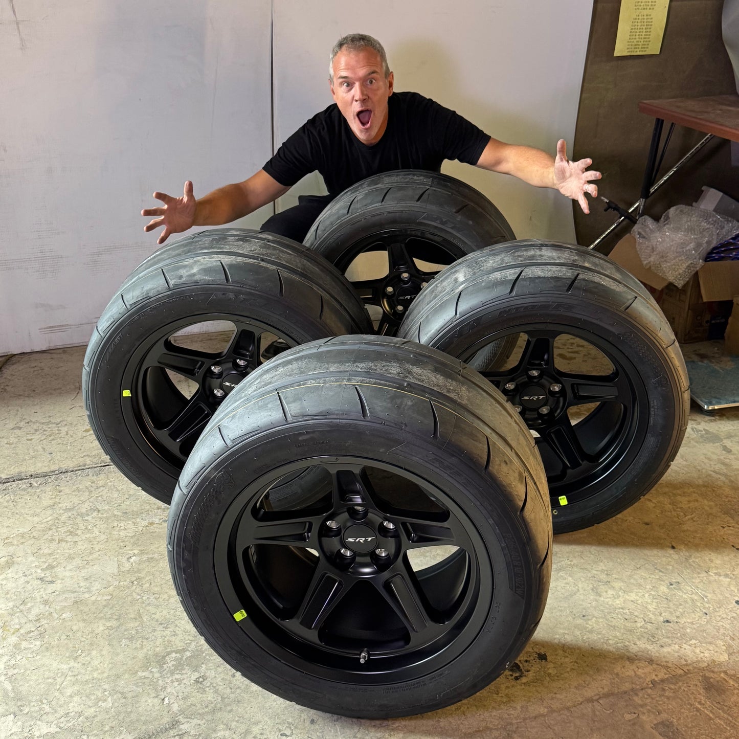 SRT (SET OF 4) Dodge Challenger SRT Demon Wheels & Tires Sz P315/40R18 102W, DOT 3M53917 Black
