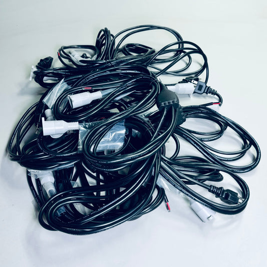 ZA@ LINOYA (12 Pack) EU 3-Prong Custom Power Cables With Y-End