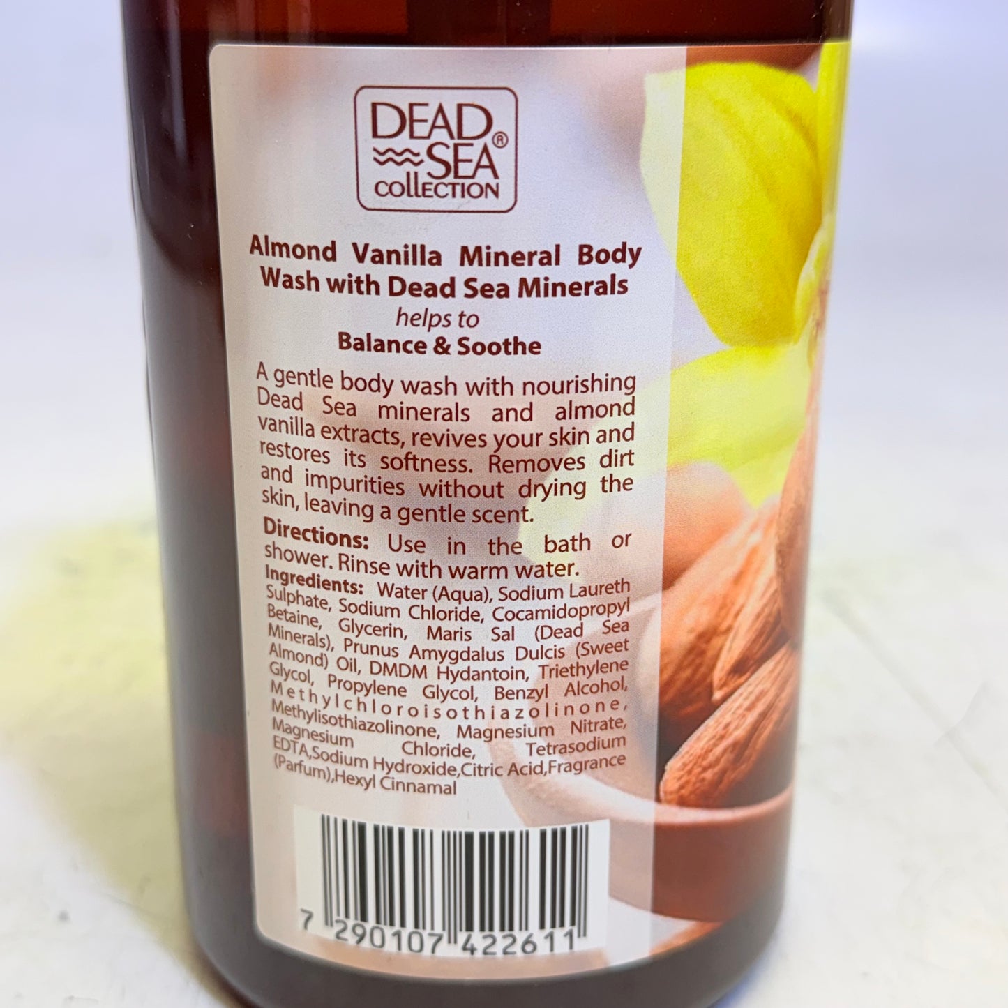 DEAD SEA COLLECTION (2 PACK) Almond Vanilla Mineral Body Wash 33.8 Fl |Oz