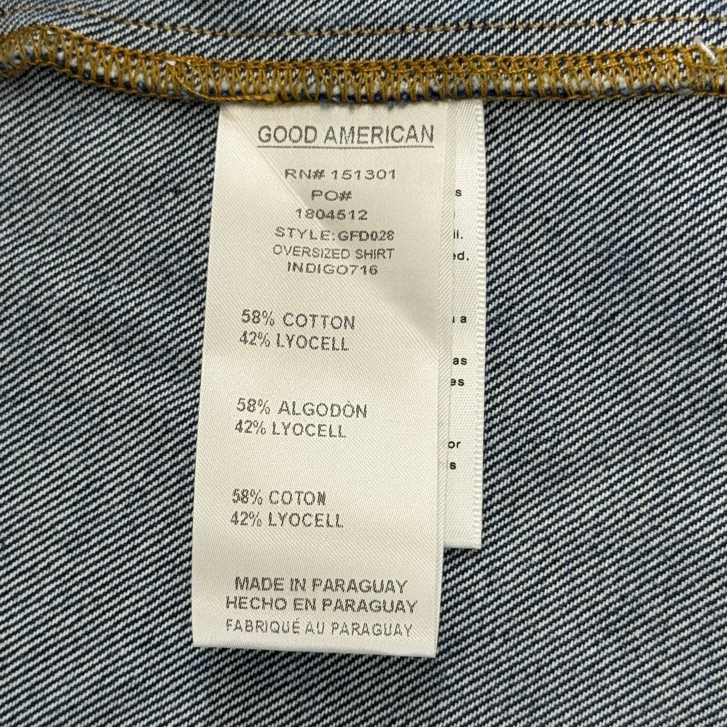 GOOD AMERICAN Oversize Jean Jacket Medium Indigo716 GFD028