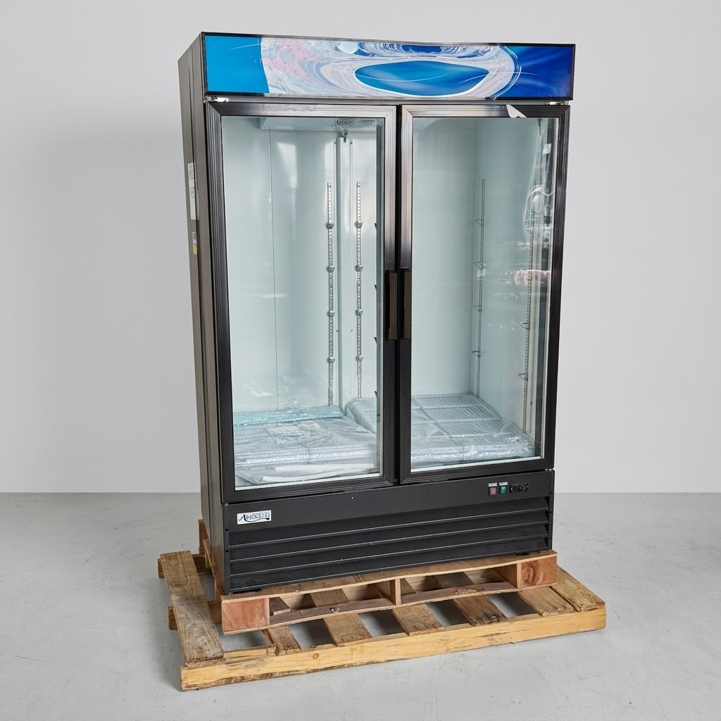 AVANTCO 53" Black Swing Glass Door Merchandiser Freezer with LED Lighting 178GDC49HCB (Cosmetic Damage - 100% Working)