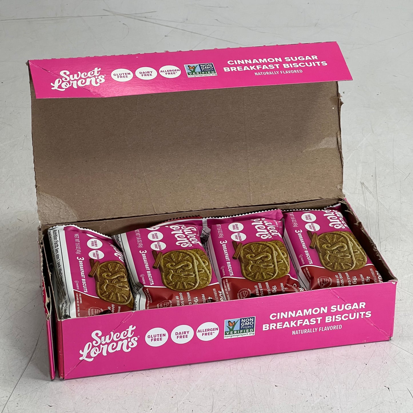 SWEET LOREN'S (8 PACK/Case) Cinnamon Sugar Breakfast Biscuits 1.6 oz BB 06/26